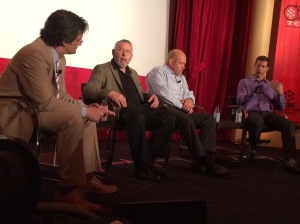 Ben Mankiewicz with Tony Mendez, Mark Schulz, and Aron Ralston.